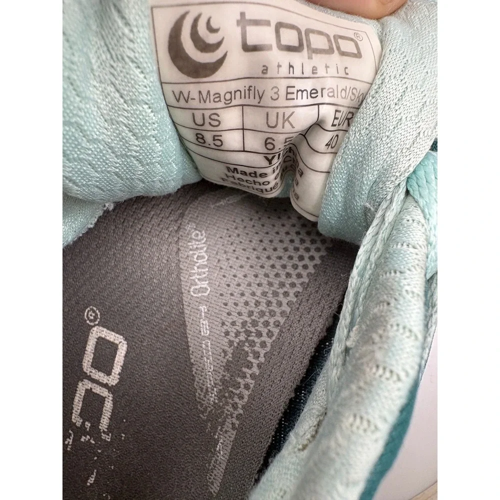 Topo Athletic Magnifly 3 Emerald Sky Zero Drop Running Shoes Womens 8.5